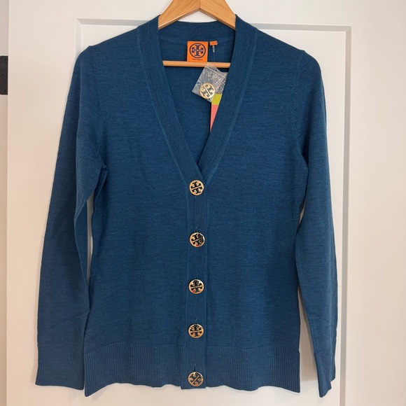 Tory Burch Sweaters - Tory Burch Merino Wool Cardigan – Winter Teal 💙✨